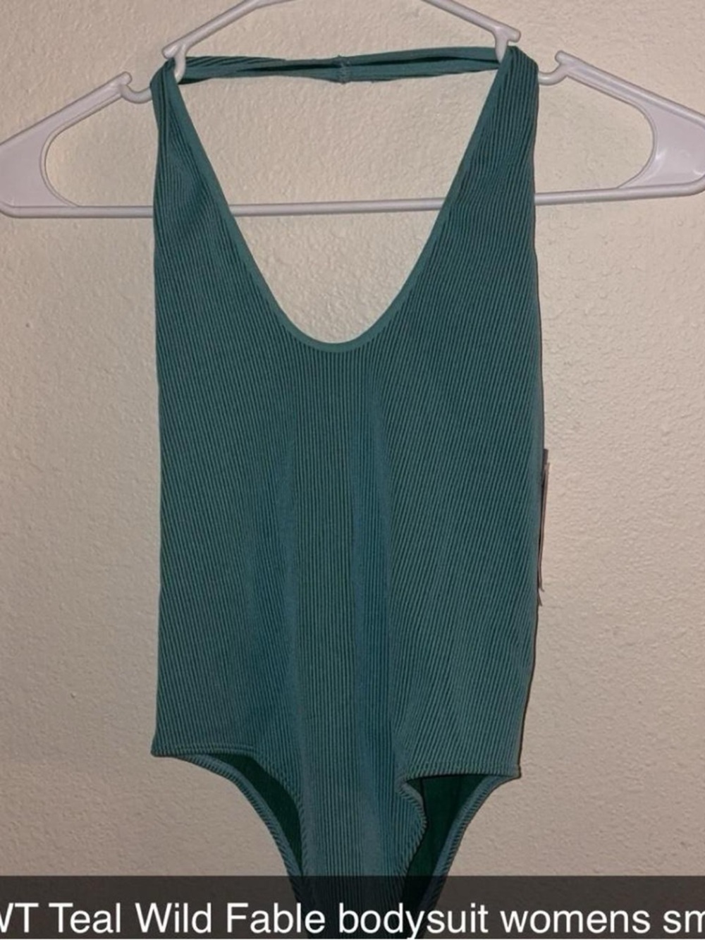 Wild Fable Teal Ribbed One-Piece Bodysuit